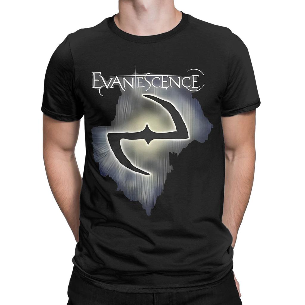 Повседневная футболка Evanescence для мужчин 100% хлопок, короткий рукав, рок-группа, круглый вырез, летний топ