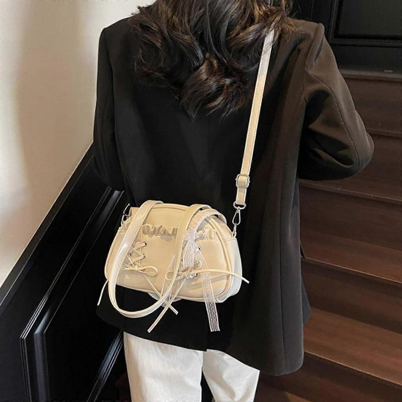 Модная плечевая сумка с кружевной отделкой, дизайн с бантом, из искусственной кожи, сумки кроссбоди, повседневная сумка-подмышка для женщин, розовая