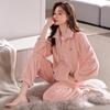 Пижама женская зимняя из кораллового флиса, утолщенный флис, осенне-зимняя фланелевая, можно носить на улице, зимняя домашняя одежда