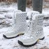 Снежные сапоги, плюшевые теплые ботильоны для женщин, зимняя обувь, водонепроницаемые ботинки
