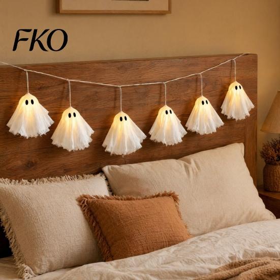 Festive Party Hanging Decorations Halloween Glowing Ghost Decor, Spooky Light Up Ornament for Holiday Decor Scene, Indoor Outdoor Wall