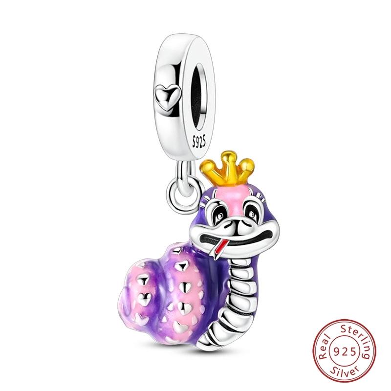 S925 Silver Pumpkin Cat Playing Card Graduation Bear Ring Seahorse 3mm Charms Beads Design DIY Fine Jewelry