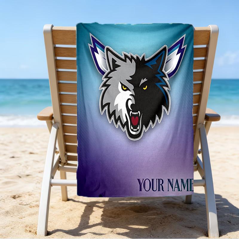 Custom Name Beach Towel Minnesota Logo Beach Towel, Soft Microfiber, Gift for Her/Him, Birthday, for Pool, Beach, Travel, Fan gifts