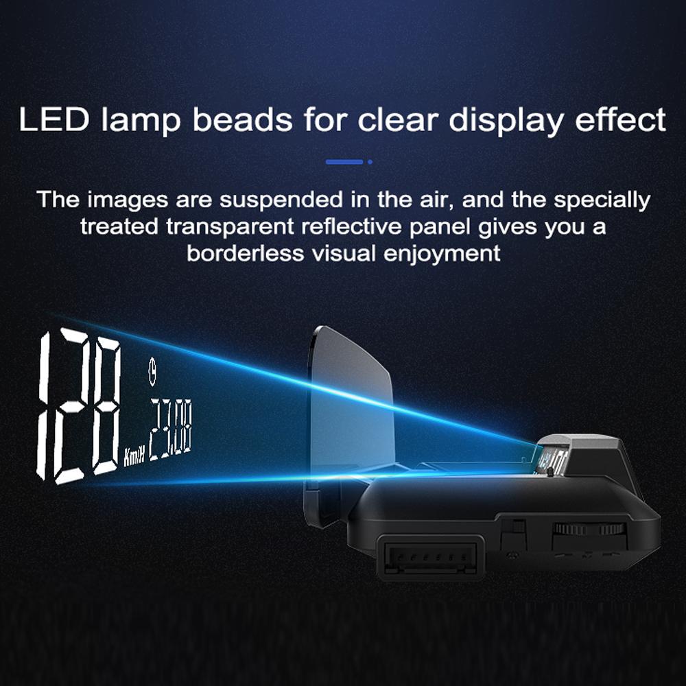 Автомобильный HUD-проектор со светодиодным спидометром и скоростью/временем/температурой воды/об/мин/топливом