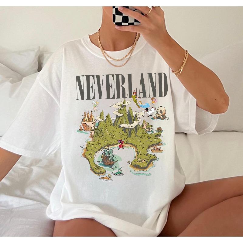 Retro Peter Pan Neverland Flying Company Never Grows Up Shirt Four Seasons Pure Cotton Suitable for Both Unisex and Women