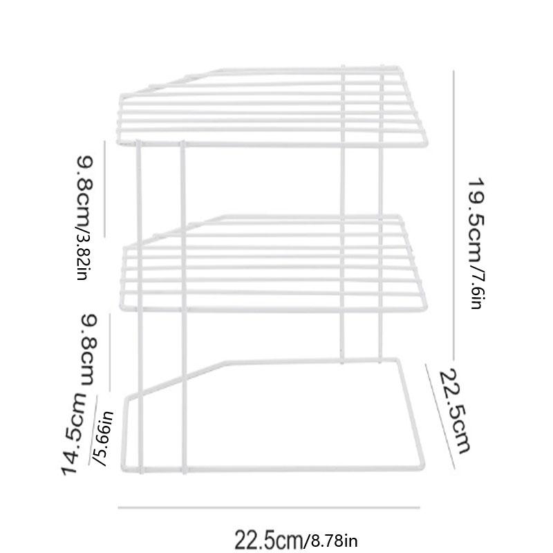 1 шт. Угловая кухонная полка для специй Портативная Без пробивки Настольная Полка для хранения продуктов и прочего Подходит для кухни и ванной комнаты