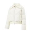 Li Ning Hot Pot Down Jacket Series Water-Resistant Solid Color Comfortable Loose Warm Short Winter Down Jacket Women Outerwear Off-White AYMU252-1