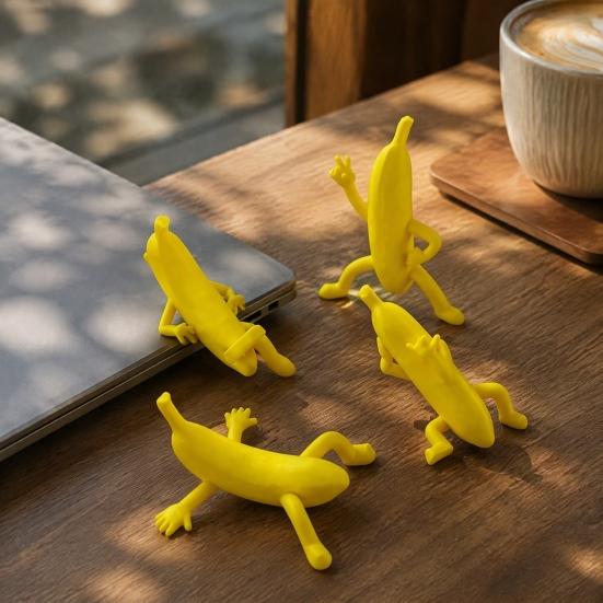 Креативный декор для полки 4 шт. Забавная фигурка Человека-банана, 3D-печатный персонаж, причудливые настольные украшения, милые новинки для стола для