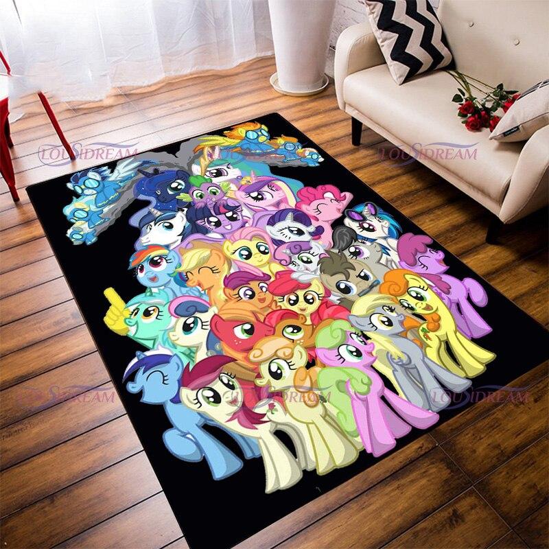 Ковер с героями мультфильмов, детские домашние ковры с единорогом для детской комнаты, мягкие игровые коврики для ползания, волосатый напольный коврик, декор для гостиной, спальни, ковер
