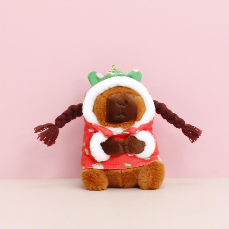 Плюшевая игрушка капибара - Милая кукла грызун в подарок с мини-подвеской