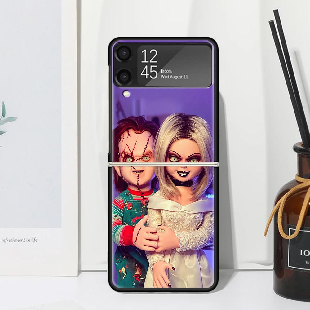 Чехол для телефона Chucky Doll Horror Movie для Samsung Galaxy Z Flip 7 6 5 4 3 5G Flip3 Flip4 Flip5 ZFlip6 ZFlip7 Черный Fundas Ga