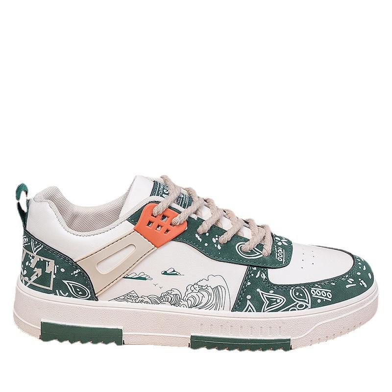 Fashion 2024Men's Sneakers Flat Student Shoes Breathable Fashion Lace-Up Sneakers Men's Comfort Sports Jogging Shoes Zapatillas Hombre