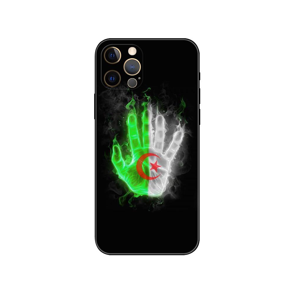 Чехол для телефона с национальным флагом Алжира для iPhone 5 5S 2020se 6 6s 7 8 plus x 10 XR XS 11 12 13 mini pro MAX, черная задняя крышка из ТПУ