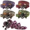 Leopard Print Rhinestone Belt for Women Skull Belt for Women Inlaid with Diamonds Fashion Punk Dark Style Personalized Trend Belt