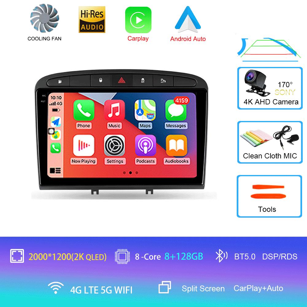Android 14 Carplay Auto для Peugeot 308 308SW 2007-2015 408 2012-2020 GPS автомобильный радиоприемник мультимедиа видеоплеер стерео WIFI+4G DSP