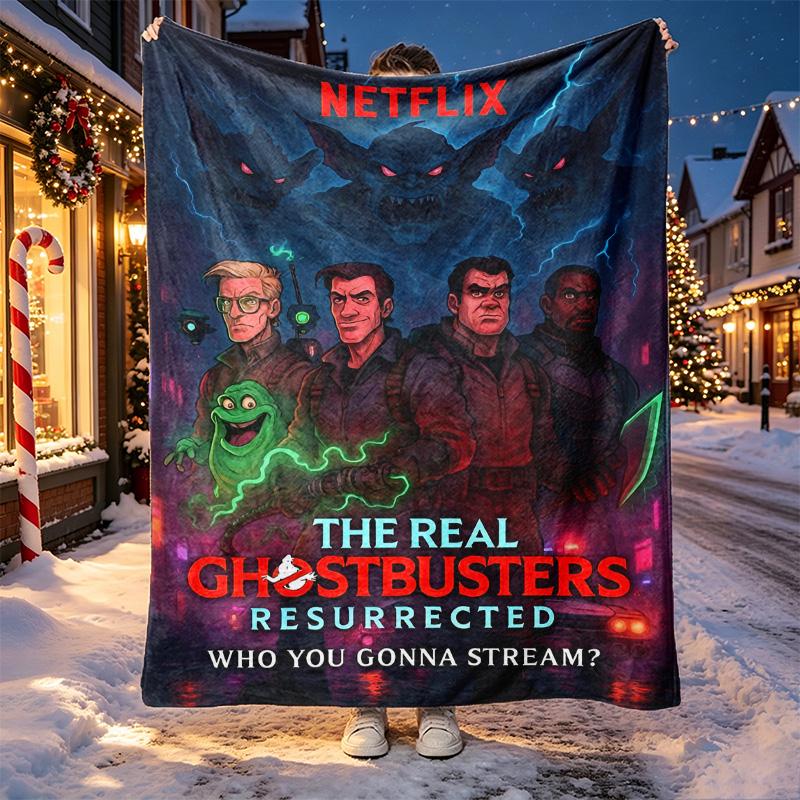 Ghostbusters Pattern Blanket for Home Decoration, Bed, Sofa, Car Travel, Camping, Suitable for All Seasons, Birthday Christmas Gift