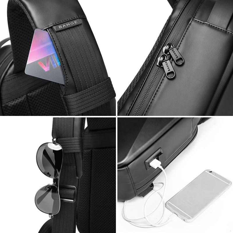 Сумка через плечо с жестким корпусом, USB-зарядка 3.0, Сумки на плечо, Мужская, Водоотталкивающая, Для коротких поездок, Нагрудная сумка, Рюкзак-слинг для мужчин