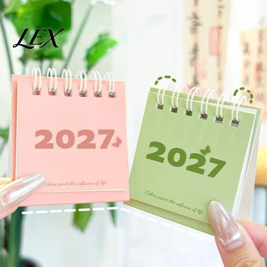Functional Workstation Memo Pad Mini Desk Calendar 2027, Jan. 2027 to Dec. Standing Flip Small Desktop Time Management Tool Calendar, 12 Monthly