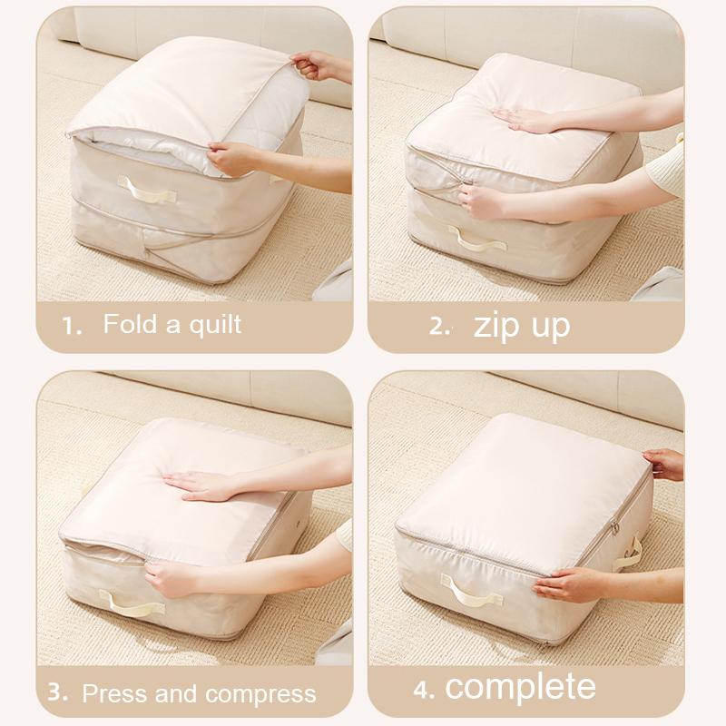 Большая вместительная сумка для хранения одеял, тканевая компрессионная сумка для спальни, сумка для хранения пуховых одеял, органайзер для гардероба, экономия места, сжимаемая сумка