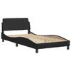VidaXL Bed Frames with Headboard, Upholstered Bed with Slatted Base, Single Bed with Bedroom Footboard, Black 100x200 Cm 373138
