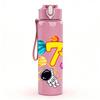 1PC Color Number 7 Balloon Party Print 750ml Color Plastic Sports Water Bottle Leakproof Flip Straw Lid Suitable for Sports Office Home Use