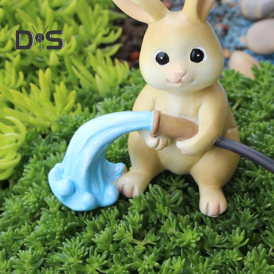 Скульптура кролика Флеш Декор для двора Фигурки кроликов из смолы Домашний сад Статуэтки для улицы Пасхальное украшение кролика