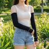 Ruffles Sunscreen Arm Sleeves Solid Color Cycling Arm Cover Breathable Ice Silk Arm Sleeves  Ladies