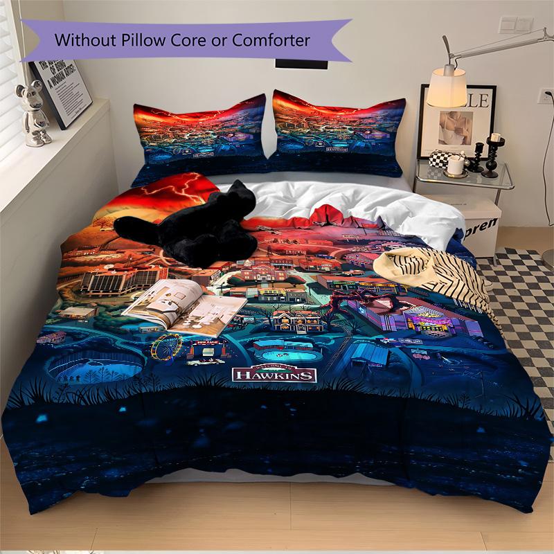 Fantasy World Adventure Map Print 3Pcs Bedding Setduvet Cover With 2 Bedropillowcase Home Birthday Gift