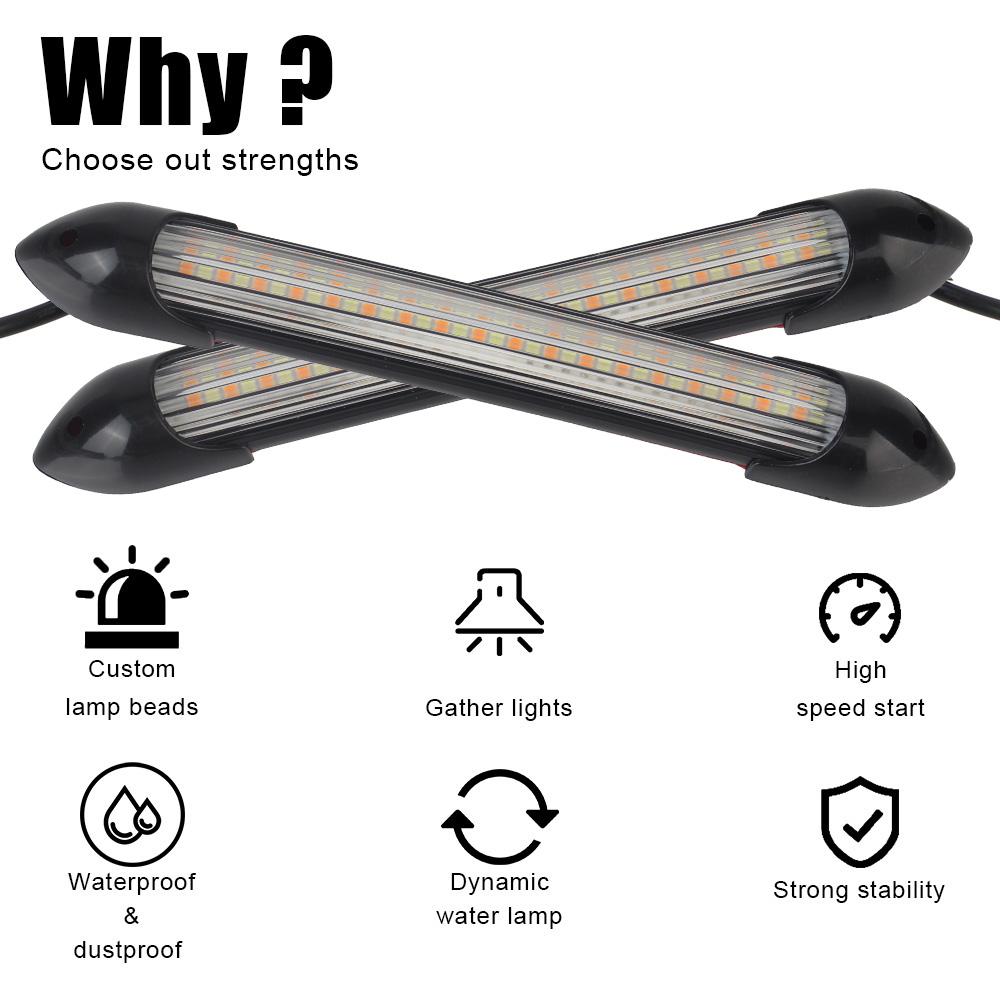 2 шт./компл. Автомобильный ДХО Дневной ходовой свет Светодиодный указатель поворота Универсальный автомобильный Стримерный поток Дневной свет Автостайлинг Автомобильная фара Последовательная полоса