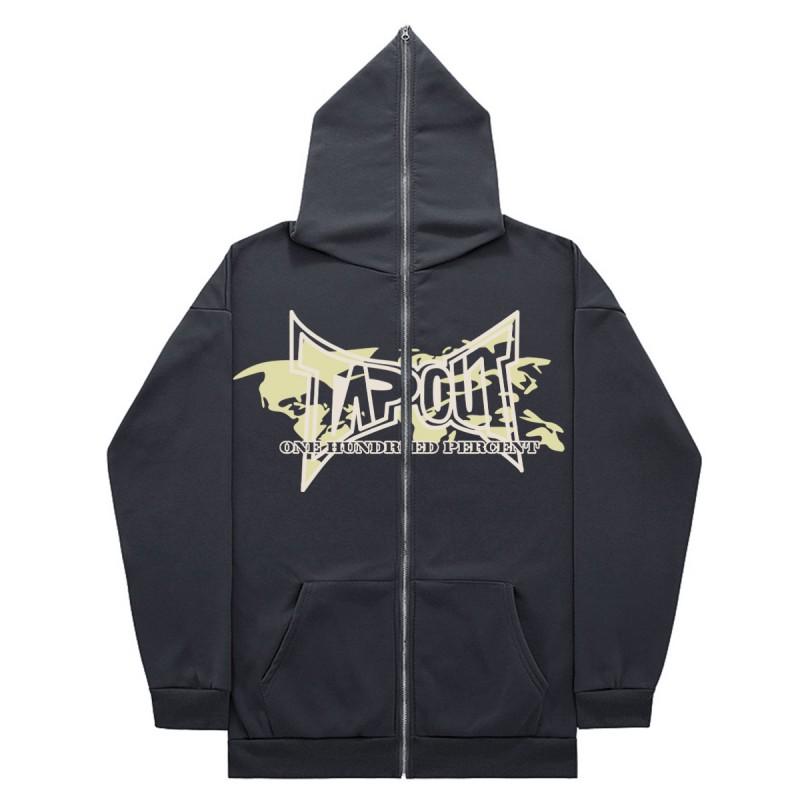 Oversized Zip-Up Hoodie Sweatshirt Unisex Streetwear Gothic High Street Casual Pullover Fall