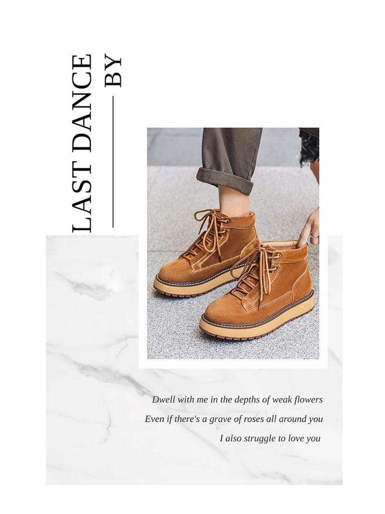 Мужские кожаные ботинки Martin средней высоты 2024 года выпуска: Ретро, толстая подошва, повседневный британский стиль