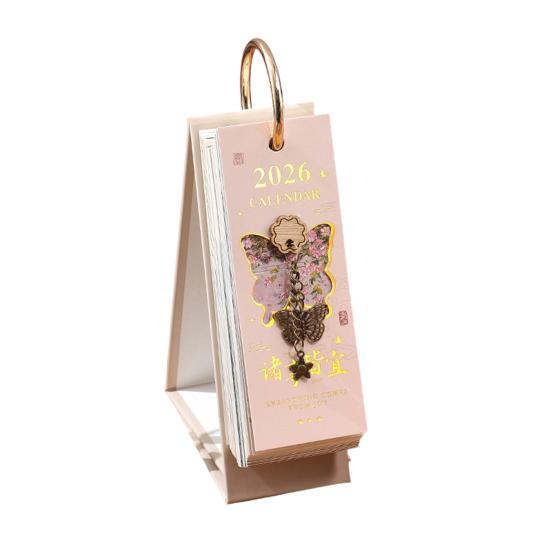 Винтажный настенный перекидной календарь в европейском стиле 2026 года, масляная живопись, январь-декабрь, настольный планер