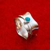 Turquoise Thumb Spinner Ring, 925 Silver Ring, Three Stone Spinner Ring, Fidget Ring, Thumb Ring, Meditation Ring, Worry Ring, New Year Gift