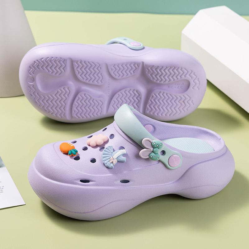 2024 Лето Новые Туфли На Высоком Каблуке Muffin Bottom Tide Outside Wear Тапочки Baotou Пляжные Туфли На Платформе Тапочки Женские Нескользящие Тапочки