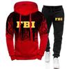 FBI женские весенние и осенние принтованные спортивные штаны с капюшоном спортивная одежда градиент удобные толстовки спортивный костюм 2 предмета костюмы