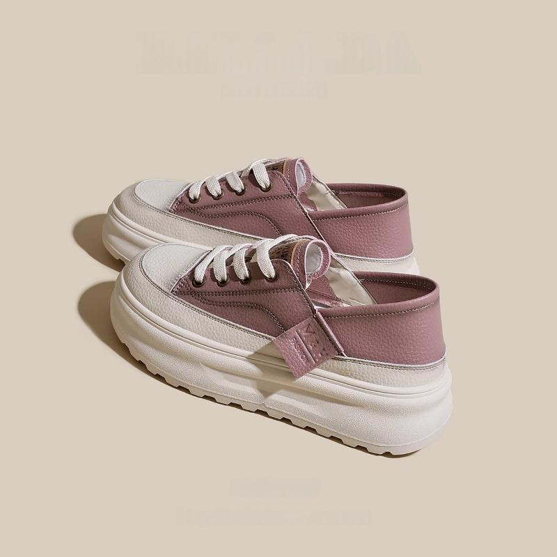 Sponge Cake Thick-soled White Shoes for Women's New Small People To Increase Height and Look Thin, Retro Versatile Non-slip Casual Board Shoes