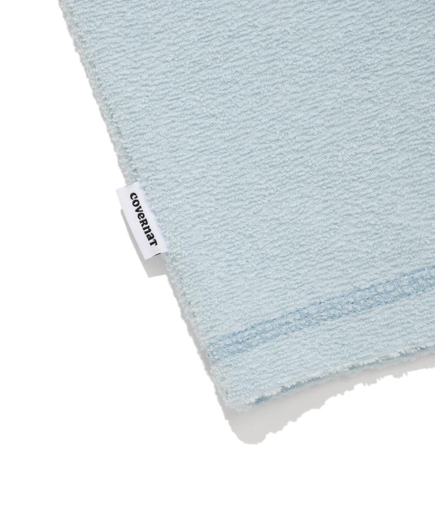 COVERNAT WOMAN Slit Terry T-Shirt Light Blue