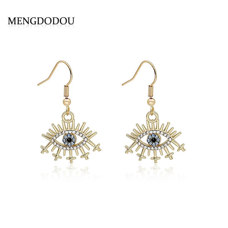 Fashion Funny Diamond Eyes Earrings Retro Eyes High-End Atmospheric Design Stud Earrings Jewelry