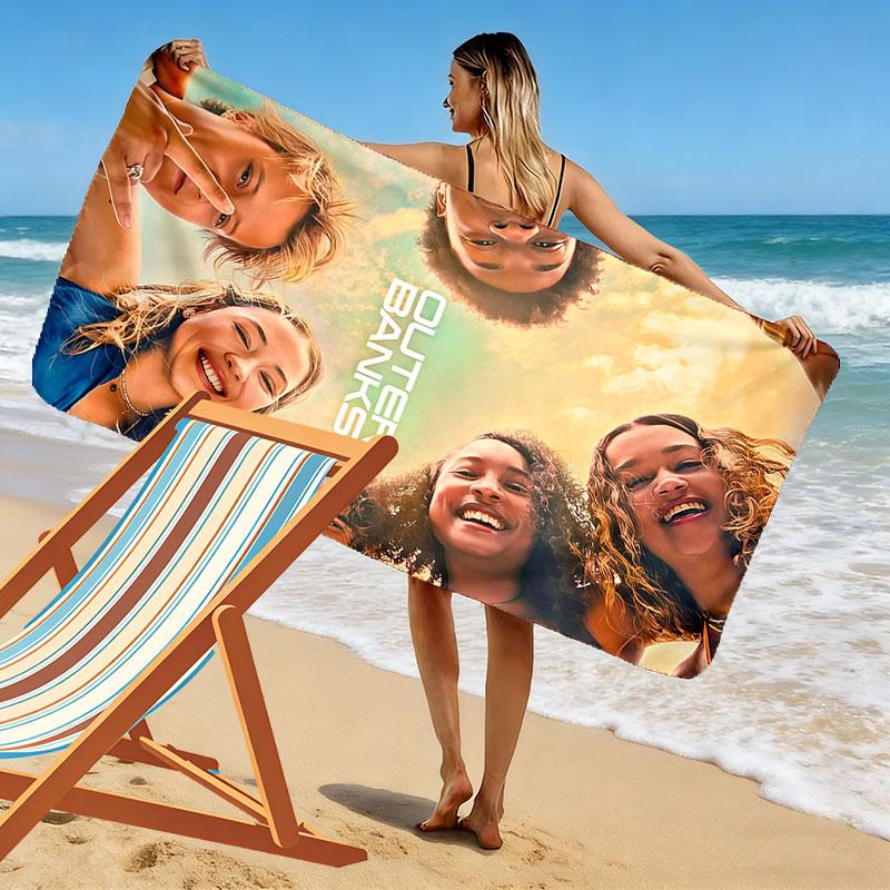 OBX Print Beach Towel, Large Soft Quick Dry Towel for Beach Camping Swimming