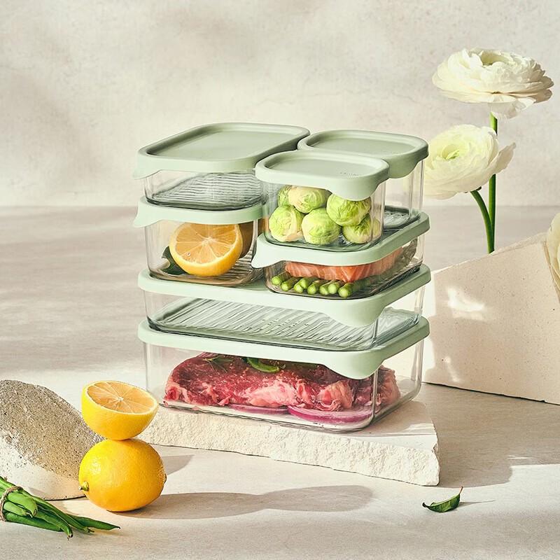 GLASSLOCK 7-Piece Tempered Glass Food Storage Set