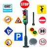 MOC Bricks Road Sign 1X2 1X4 2X2 Traffic Light City Street Crosswalk Railway Toys Educational Building Blocks Dolls Kids Gifts