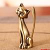 Cat Statue Rings Holder Jewelry Art Portable Animal Sculpture Versatile Display