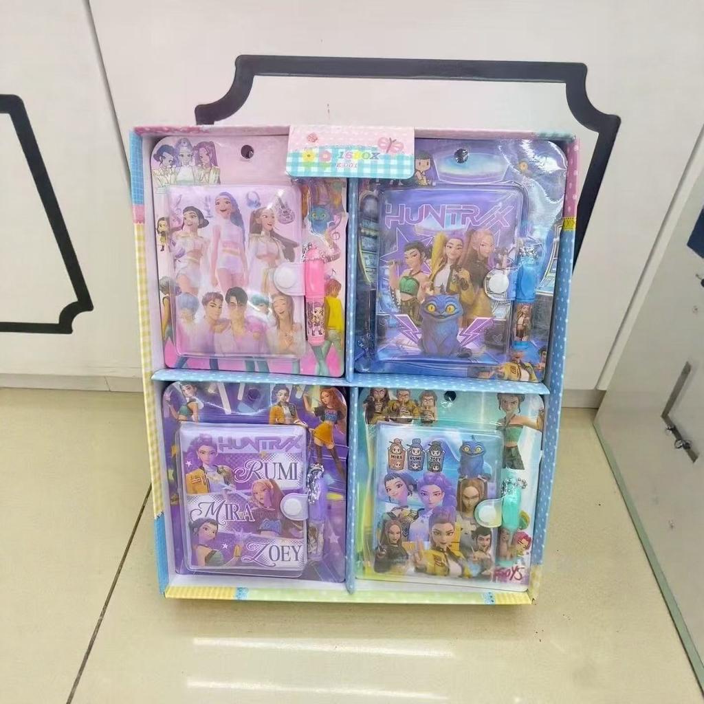 2026 new In Stock Hot KPOP Demon Hunters Notebook with Pen Set, Cartoon Student Stationery Journal Notebook for Fans Gift