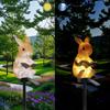 YZYOE Solar Rabbit Reading Garden Decorative Resin Cute Animal Ground Wireless Dusk To Dawn LED Light, Light, Light, Waterproof.