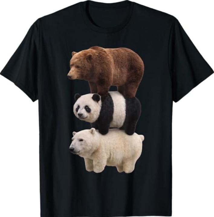 We Bears Realistic Stacked Bares Meme Animal T-Shirt