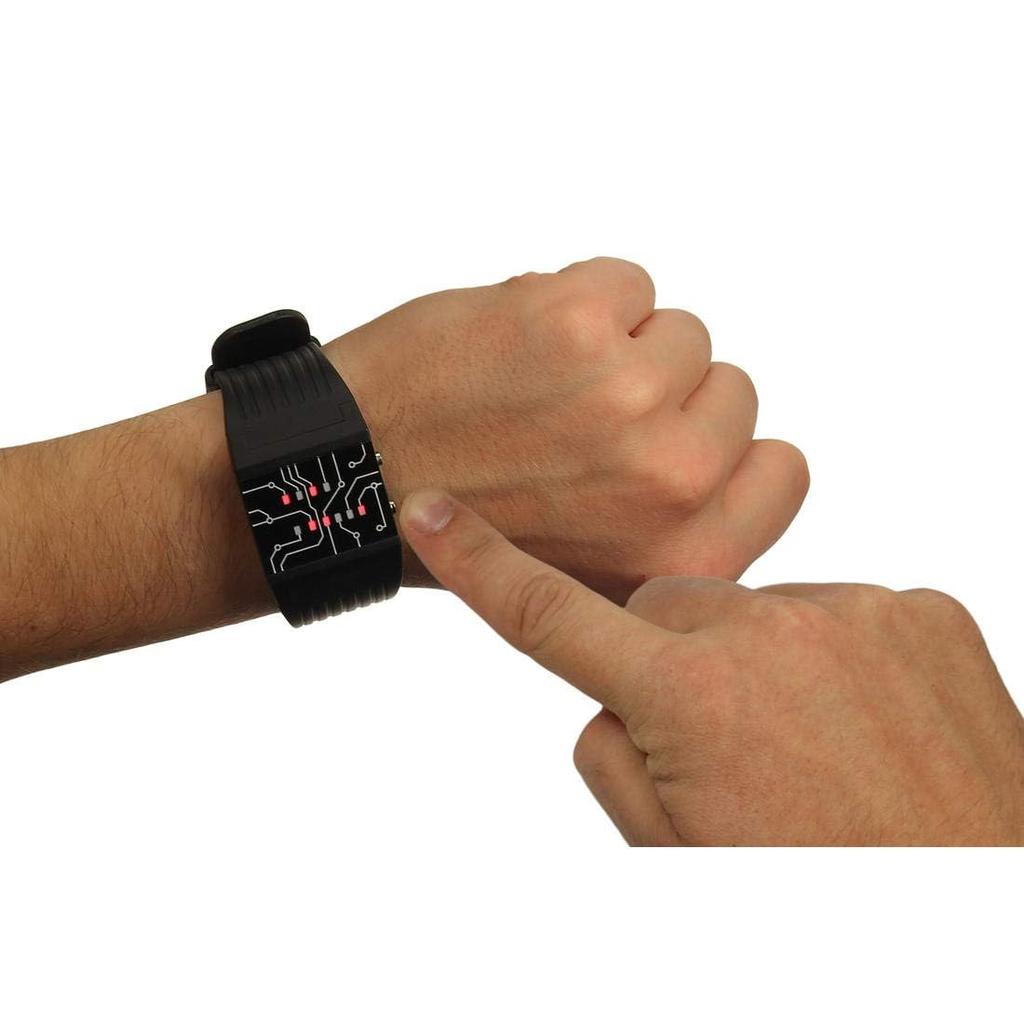 Binary Watch Men's LED Digital Watch Unique Binary Display Wristwatch Modern Geek Style