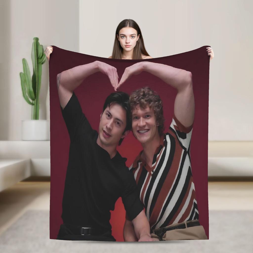 Heated Rivalry Knitted Blankets Cute Hollanov  Flannel Throw Blankets Summer Air Conditioning Decoration Soft Warm Bedspreads