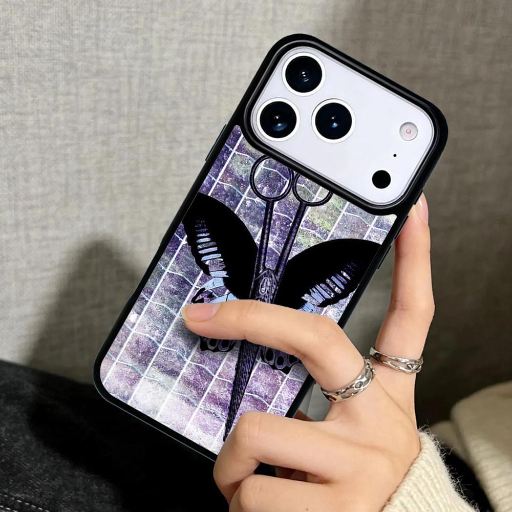 Capa Case for iPhone 17 Air 16 Pro Max 15 Plus 11 13 Mini 14 12 Back Phone Cover Hair Stylist Scissors print