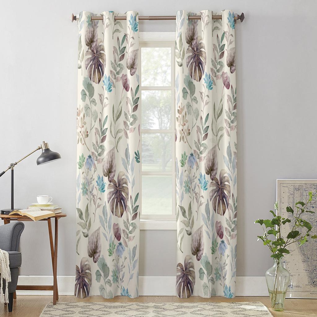 Акварельные цветы тропические растения листья шторы для гостиной спальни шторы современные кухонные жалюзи шторы