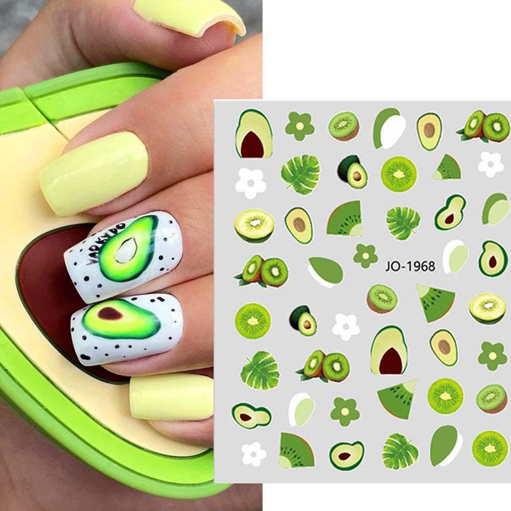 Decoration Transfer Slider Watermelon Nail Decal Peach Nail Foil Cherry Pattern Fruit Nail Sticker